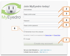 Screenshot of MyEyedro Client - Account Access
