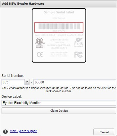Add device by serial number