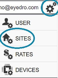 Sites in MyEyedro Main Menu