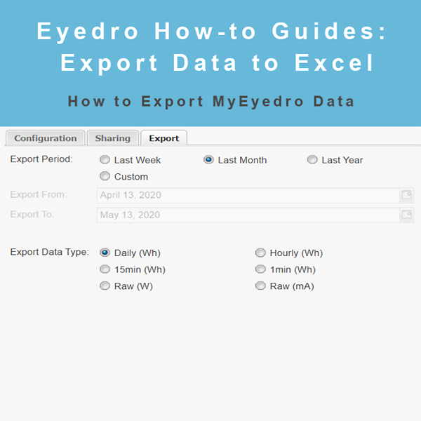 How to Export MyEyedro Hourly Data