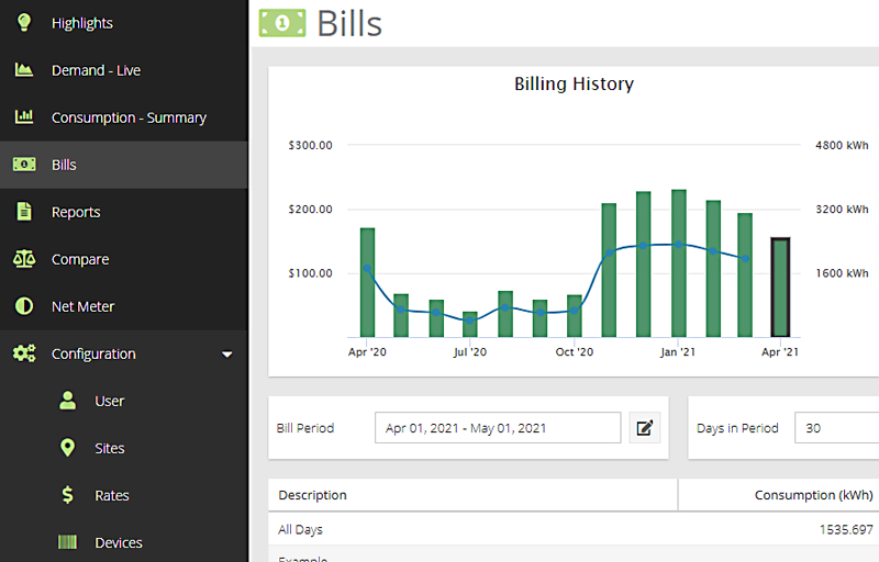 MyEyedro Billing History