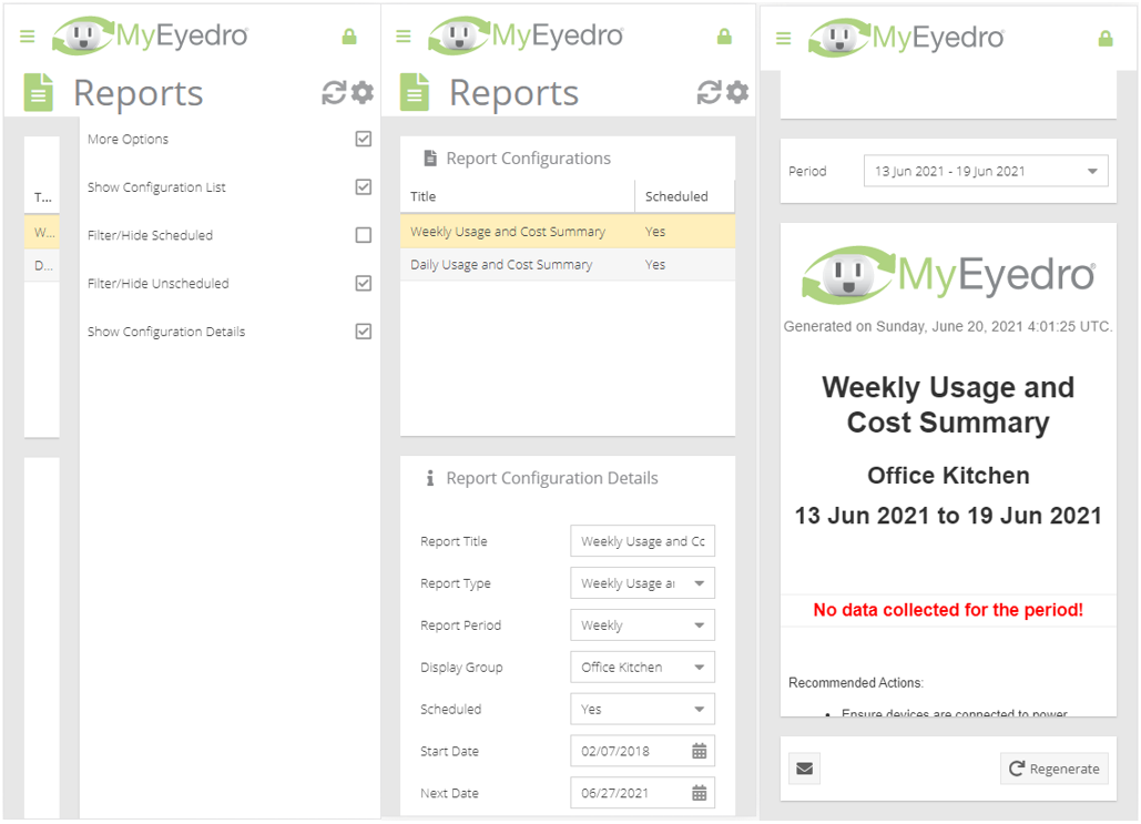 MyEyedro Report Viewer Mobile Screenshots