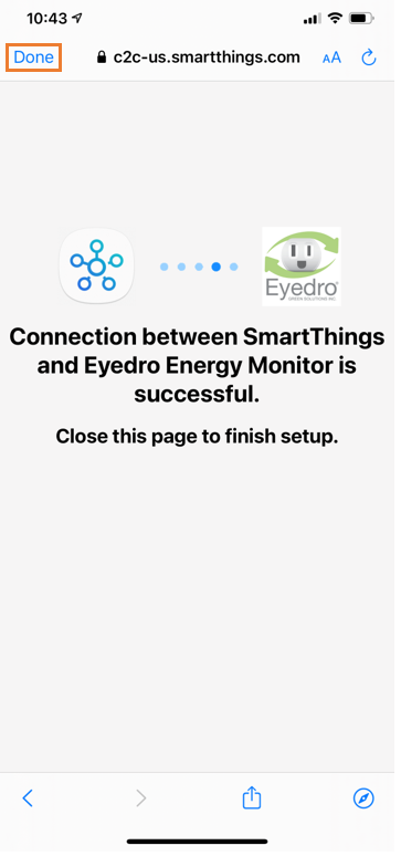 You've now linked your MyEyedro account with Samsung SmartThings!