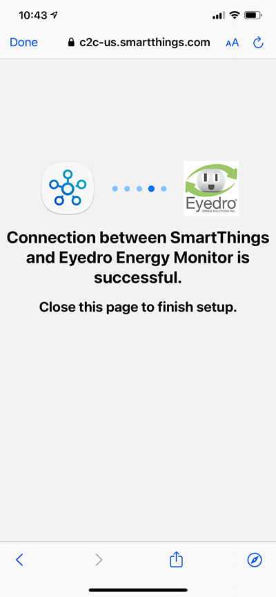 Samsung SmartThings Connection to Eyedro