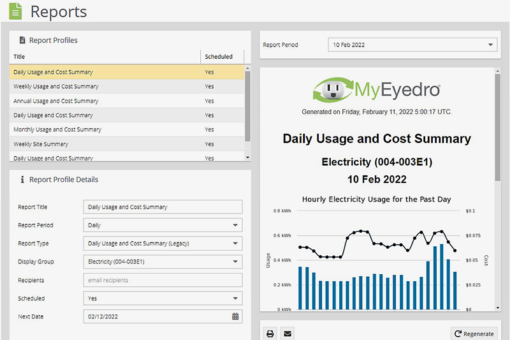MyEyedro V5 cloud platform home energy usage reports