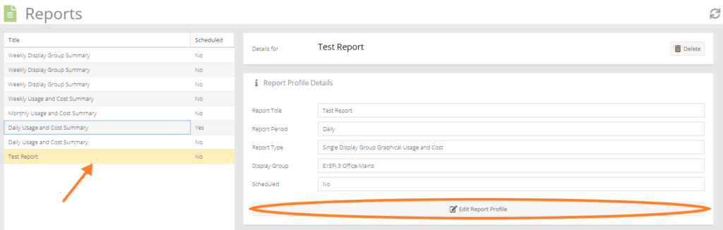 Overview of Report Profile with instructions for how to add a new profile to your Eyedro account