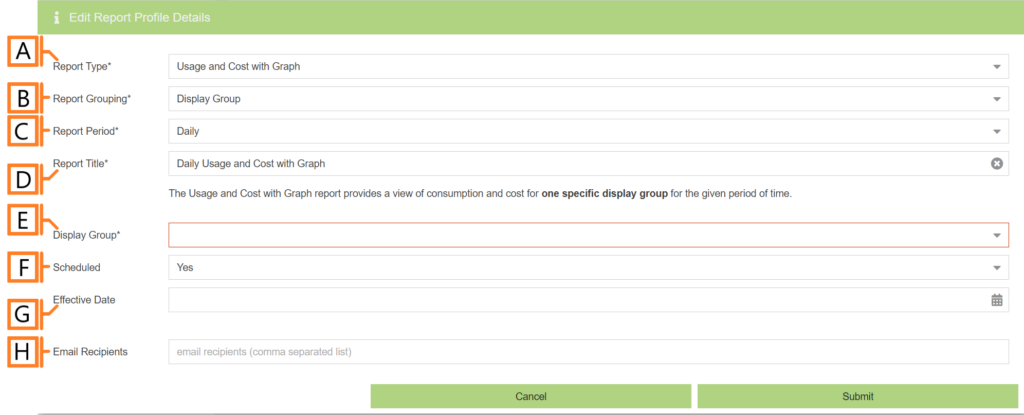 Report Configuration Form