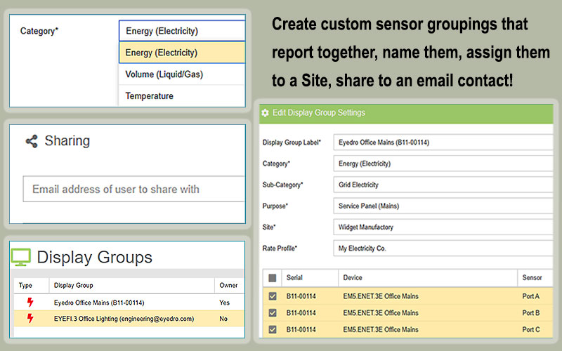 MyEyedro Display Group Configuration