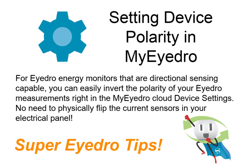 Negative polarity can be inverted in your MyEyedro cloud account.