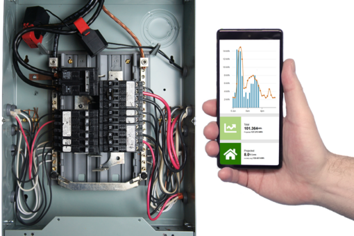 MyEyedro real time energy data and Eyedro hardware in electrical panel.
