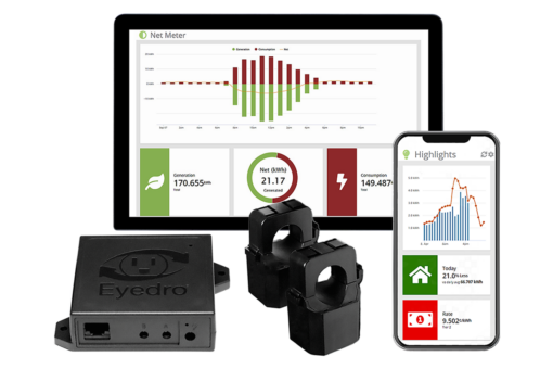 EYEDRO-HOME is Eyedro's energy monitor for residential grid power and solar monitoring.