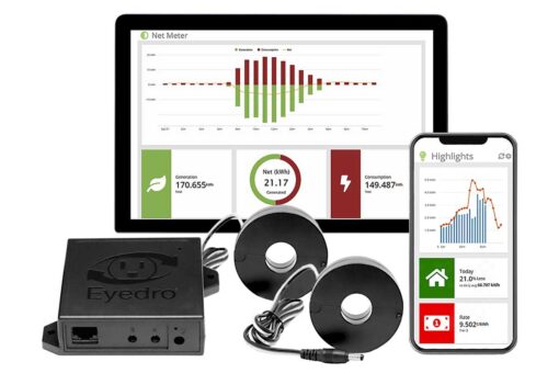 EYEDRO-HOME residential electricity monitor for grid power and solar