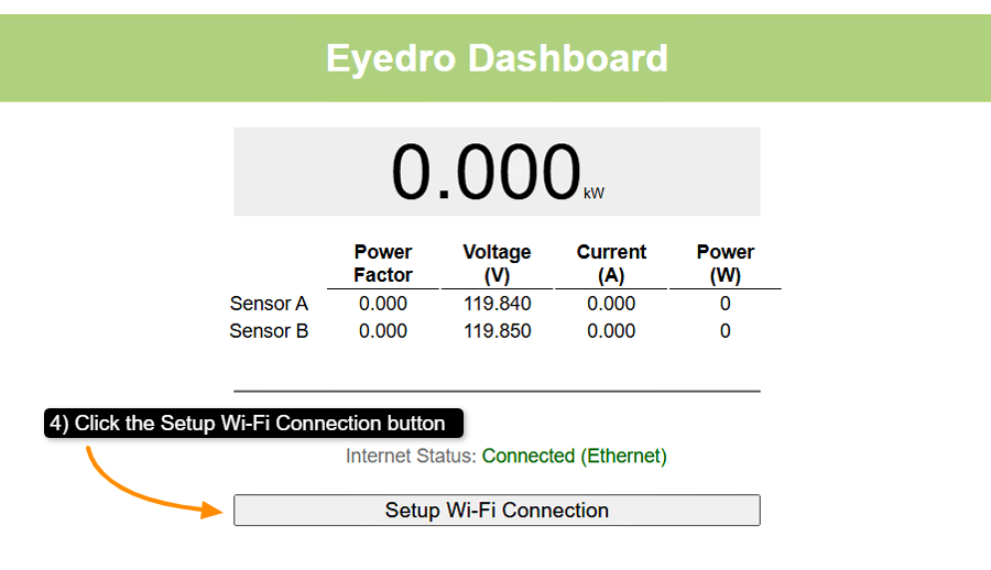 Switching from Ethernet to WIFi with the Browse feature in MyEyedro Step 4