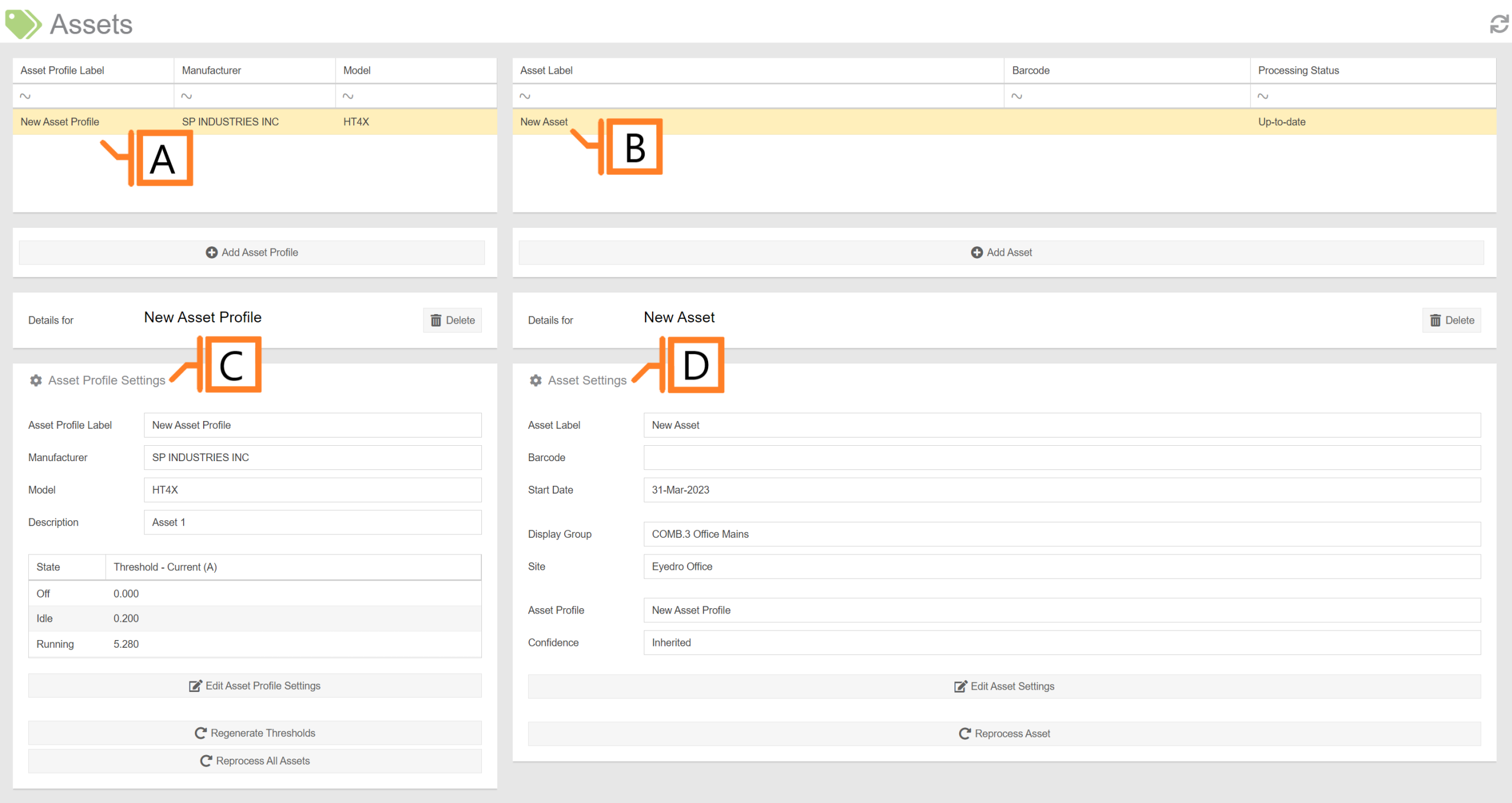 Asset Configuration Settings