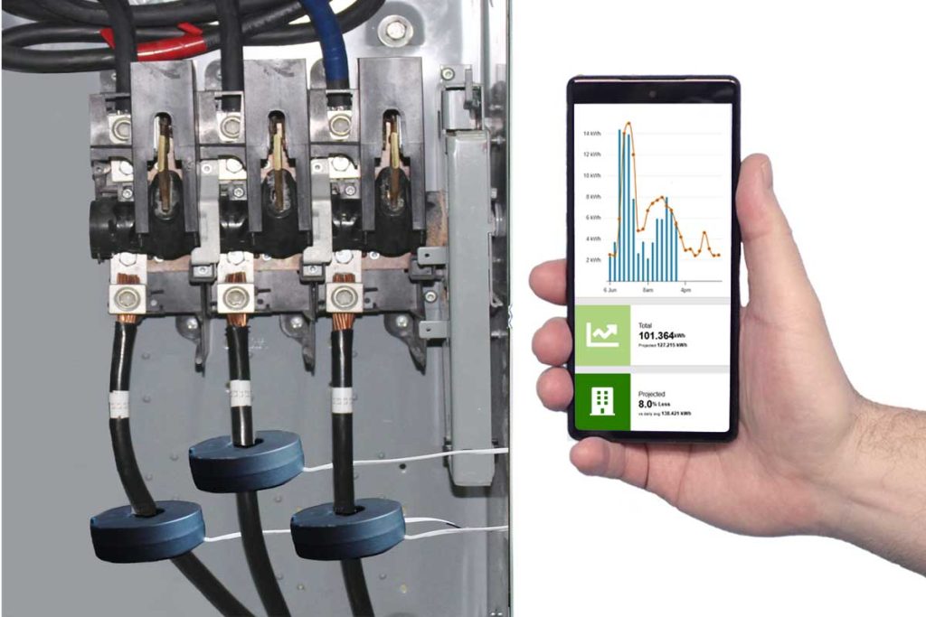 Eyedro three phase sensors in electrical box