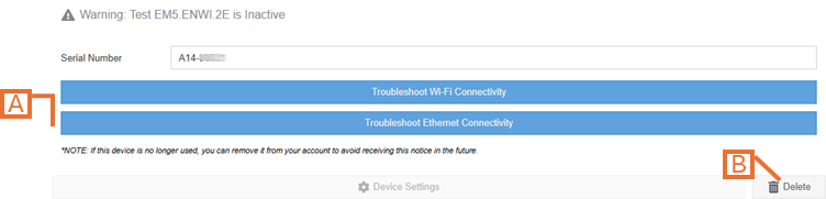 Device Info Troubleshooting - Inactive Device