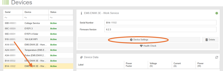 Edit Device Settings