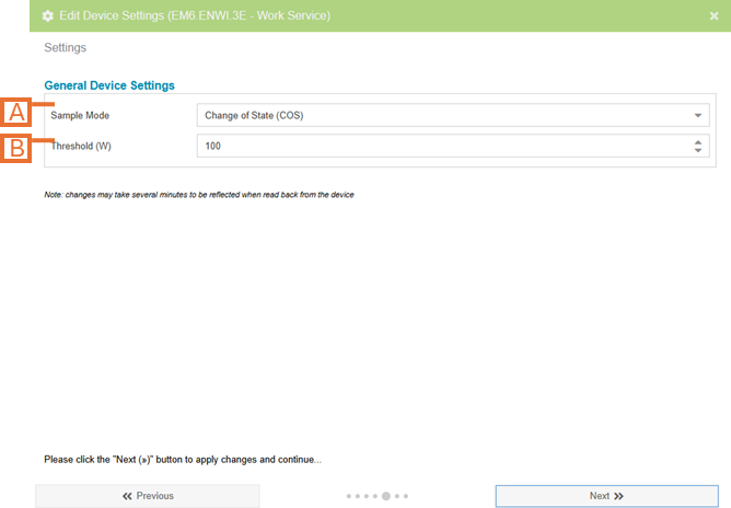 Single-Phase Electricity Monitor Settings - Advanced Settings Page