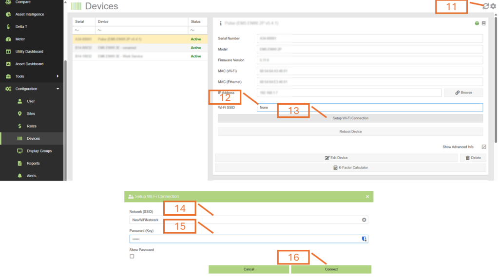 Devices Config: Setup Wi-Fi Connection