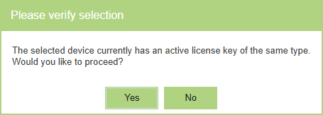 Devices Config: License Extension Prompt