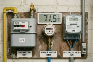 Eyedro utility monitoring for gas, water, electricity, compressed air and temperature.