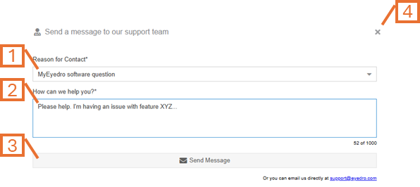 MyEyedro About plugin Contact Us form