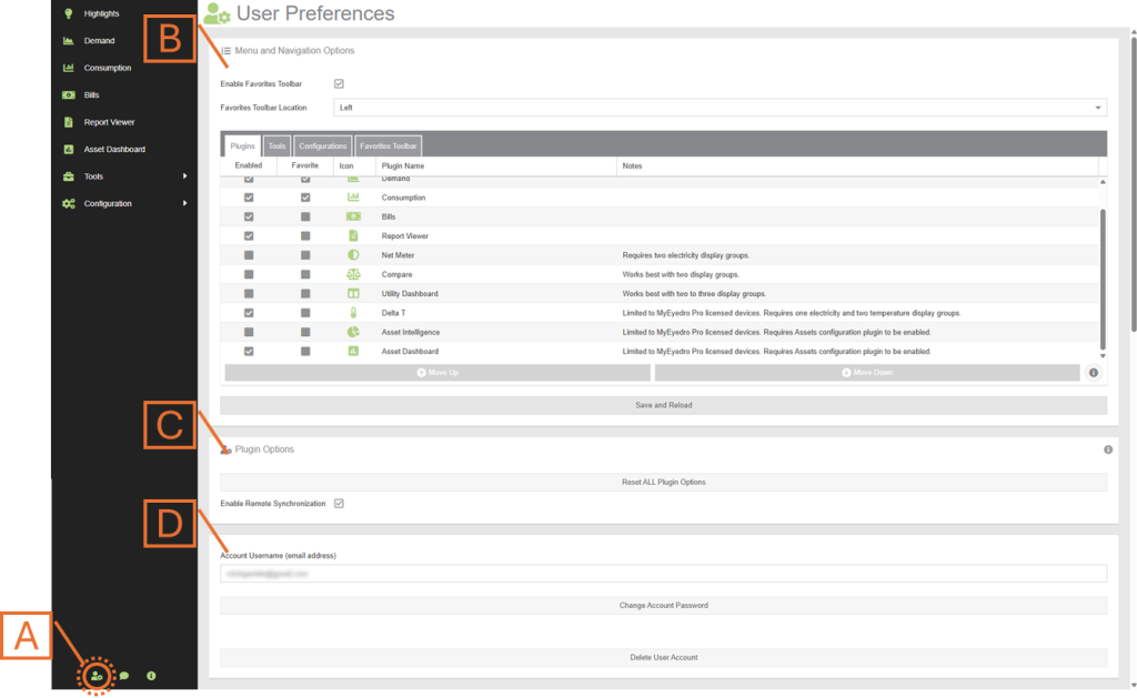 MyEyedro User Preferences