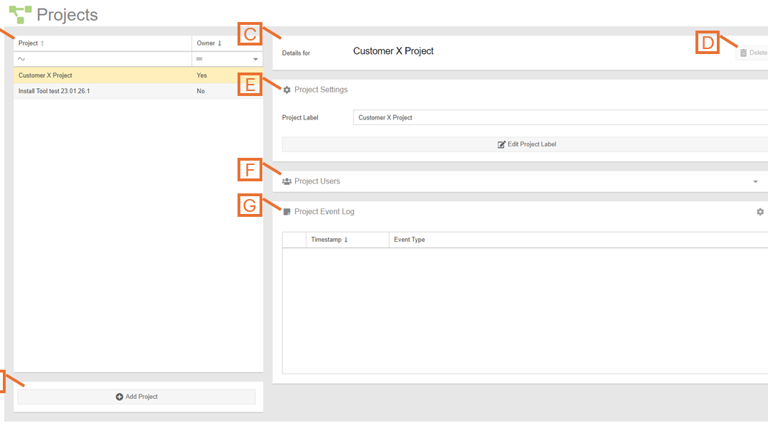 Projects Configuration